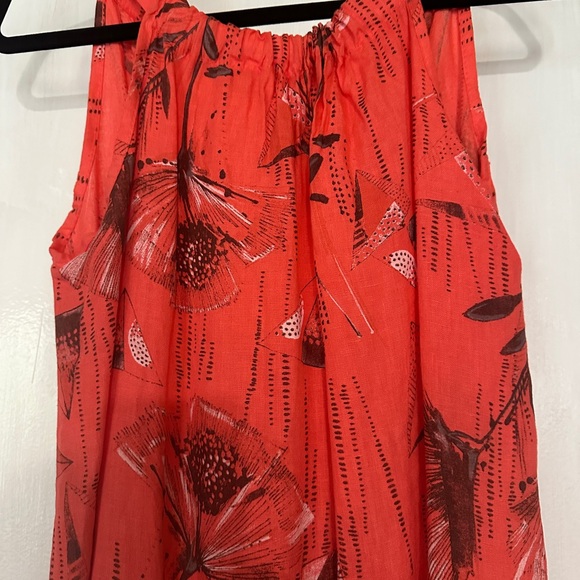 LINEN FLORAL PRINT DRESS - Picture 8 of 10